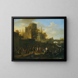 Franz de Paula Ferg - A Kermesse With Villagers By Ruins.webp