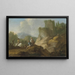 Landschap met reizigers en ruïnes - Franz de Paula Ferg — ingelijst kunstwerk aan de muur
