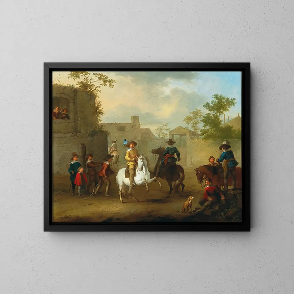 De paardrijlessen - Franz de Paula Ferg — ingelijst kunstwerk aan de muur