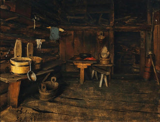 Franz von Defregger - An Alpine Hut Interior.webp