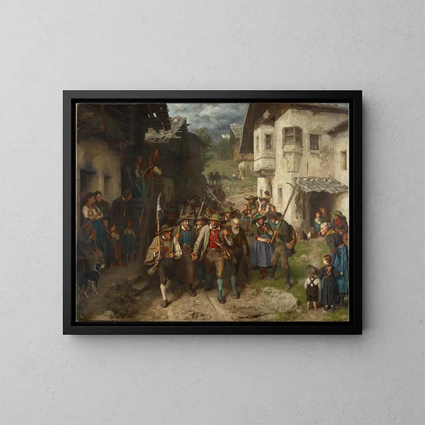 De laatste stuiptrekking - Franz von Defregger — ingelijst kunstwerk aan de muur