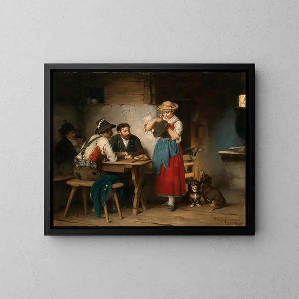 Decoratie van een hoed - Franz von Defregger — ingelijst kunstwerk aan de muur