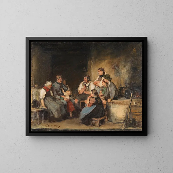L'esquisse du vacancier - Franz von Defregger — ingelijst kunstwerk aan de muur