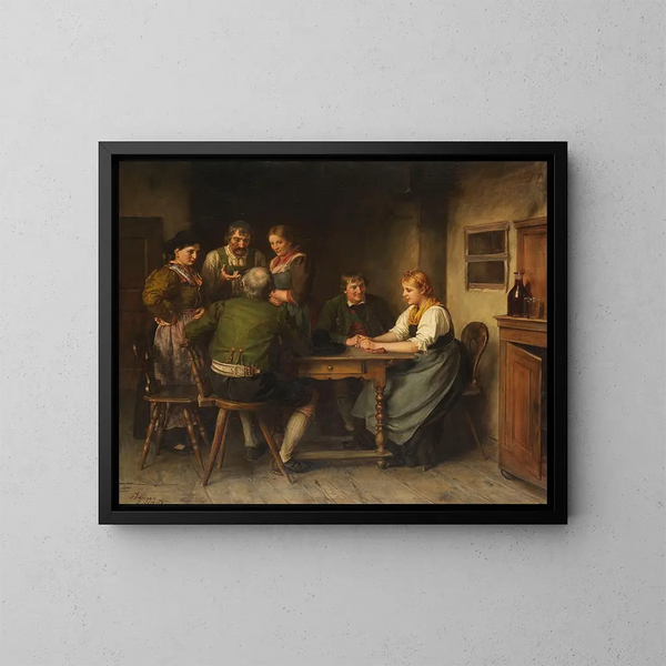 De reclame - Franz von Defregger — ingelijst kunstwerk aan de muur