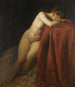 Nu met rode plooi - Franz von Defregger — weergave van het kunstwerk