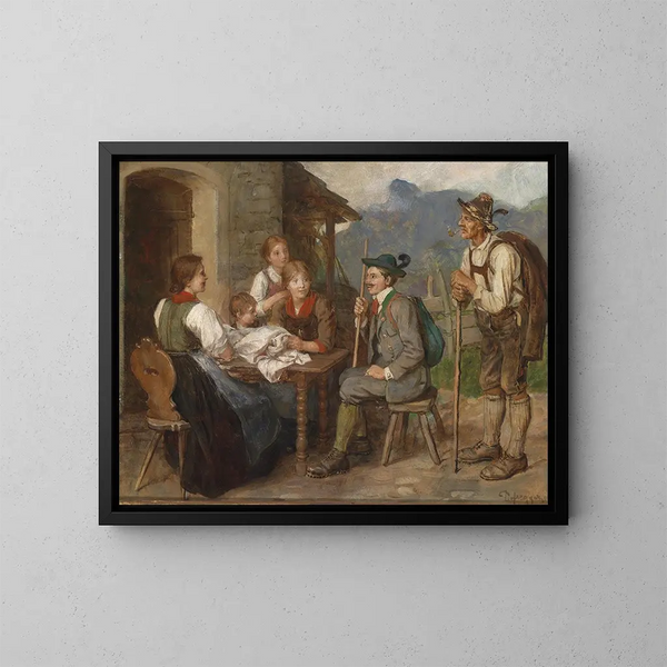 Salon Tyrolien - Franz von Defregger — ingelijst kunstwerk aan de muur