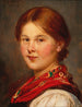 Meisje met Tirolerharnas - Franz von Defregger — weergave van het kunstwerk
