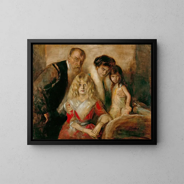 Franz von Lenbach met zijn vrouw en dochters - Franz von Lenbach — ingelijst kunstwerk aan de muur