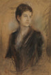 Portret van een jonge vrouw - Franz von Lenbach — weergave van het kunstwerk