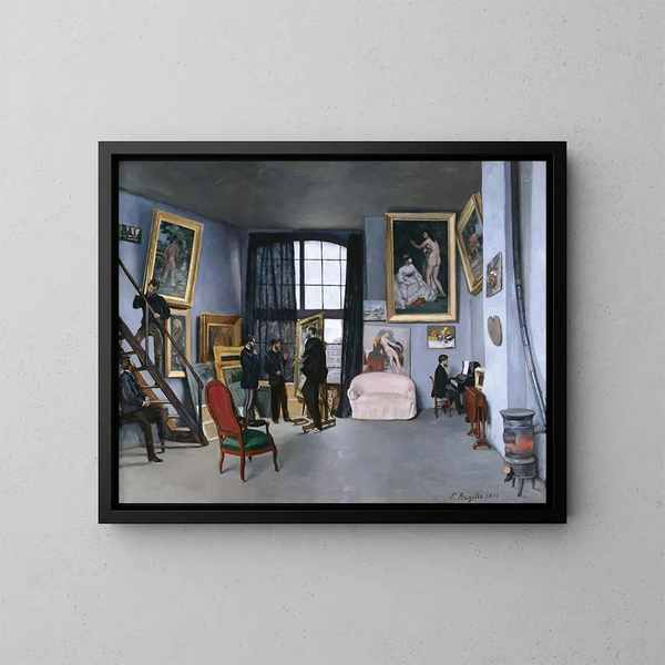 Le Studio de Bazille - Frédéric Bazille — ingelijst kunstwerk aan de muur