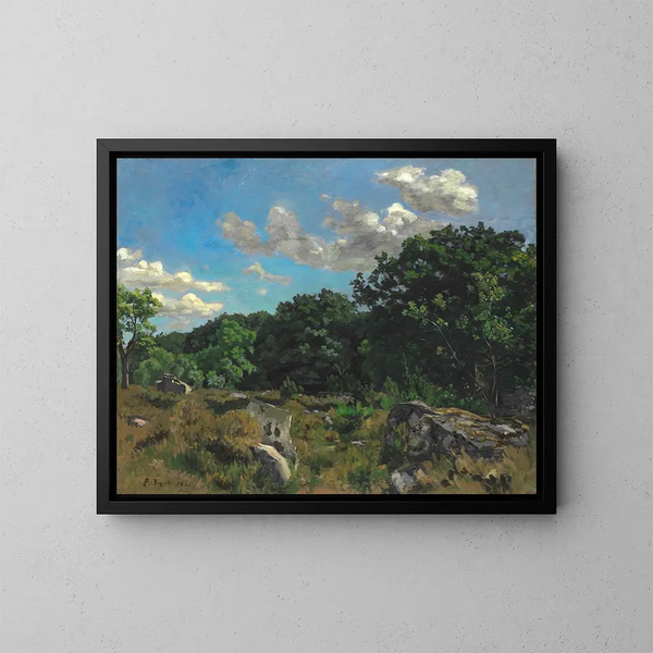 Landschap in Chailly - Frédéric Bazille — ingelijst kunstwerk aan de muur