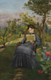 Thérèse lisant dans le parc de Méric - Frédéric Bazille — weergave van het kunstwerk