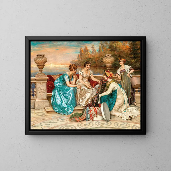 Een moeilijke beslissing - Frédéric Soulacroix — ingelijst kunstwerk aan de muur