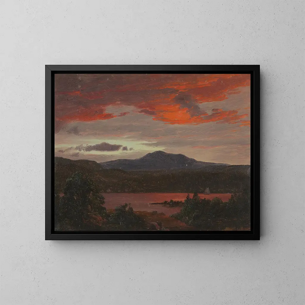 van het Mont Katahdin schilderij vanaf het Katahdin-meer, Maine - Frederic Edwin Church — ingelijst kunstwerk aan de muur