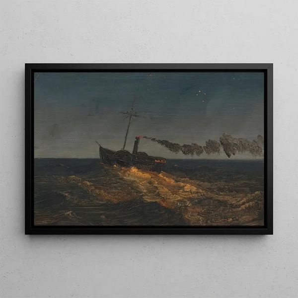 Frederic Edwin Church - Paddle steamer at dusk.webp