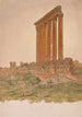 Ruïnes van de Tempel van Zeus Baalbek - Frederic Edwin Church — weergave van het kunstwerk