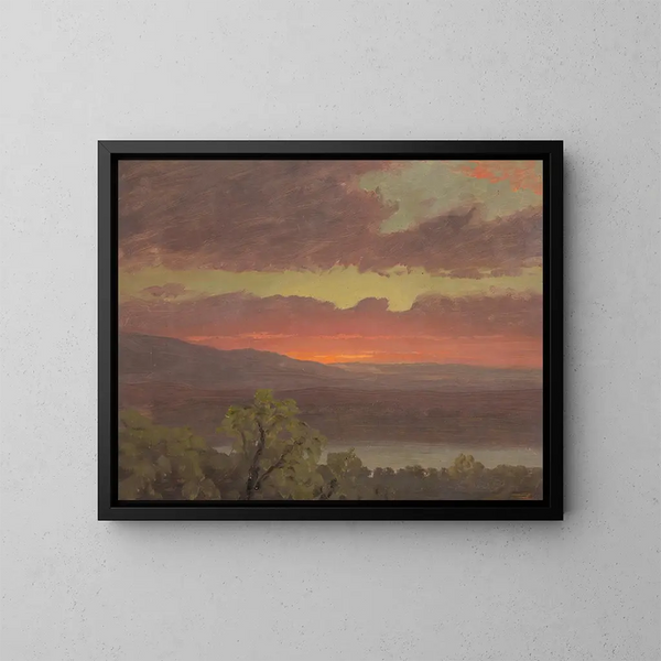 Zonsondergang in Jamaica, West-Indië - Frederic Edwin Church — ingelijst kunstwerk aan de muur