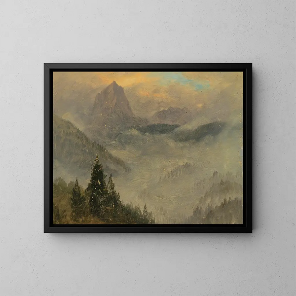 Le Hochkalter près de Berchtesgaden - Frederic Edwin Church — ingelijst kunstwerk aan de muur