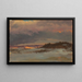 Landschap met blauwe heuvel bij zonsondergang, Hudson, New York - Frederic Edwin Church — ingelijst kunstwerk aan de muur
