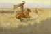 Verandering van eigenaar schilderij, de race van de dieven van paarden - Frederic Remington — weergave van het kunstwerk