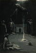 God van het Indiase vuur, de vertrek van de paardenmedicijnman - Frederic Remington — weergave van het kunstwerk