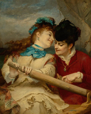 Frederick Arthur Bridgman - De quoi parlent les jeunes filles Concerning what the young women are talking about.webp