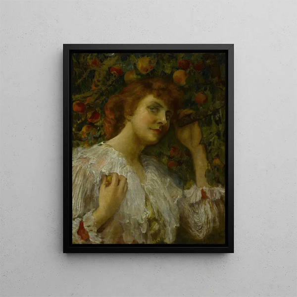 Dame aux pêches - Frederick Arthur Bridgman — ingelijst kunstwerk aan de muur