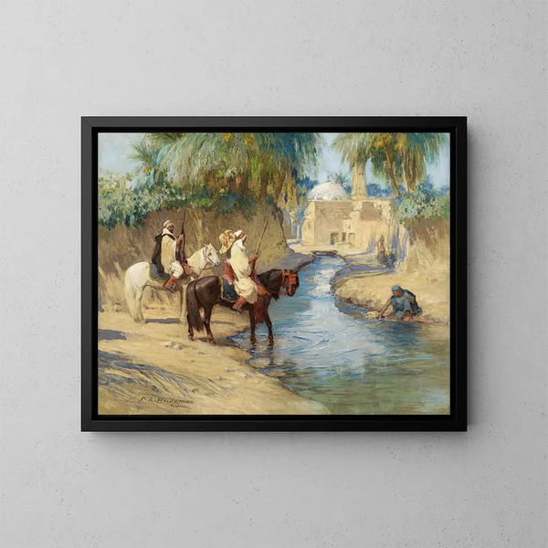 Jachtretour - Frederick Arthur Bridgman — ingelijst kunstwerk aan de muur