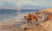op de kust van Tanger aan de Atlantische Oceaan - Frederick Arthur Bridgman — weergave van het kunstwerk