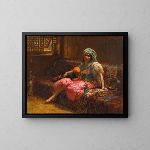 Moments tendres - Frederick Arthur Bridgman — ingelijst kunstwerk aan de muur
