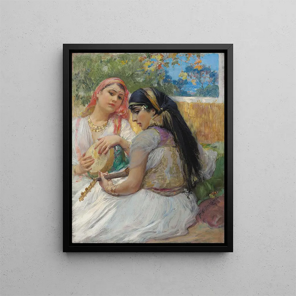 Twee jonge Algerijnen - Frederick Arthur Bridgman — ingelijst kunstwerk aan de muur