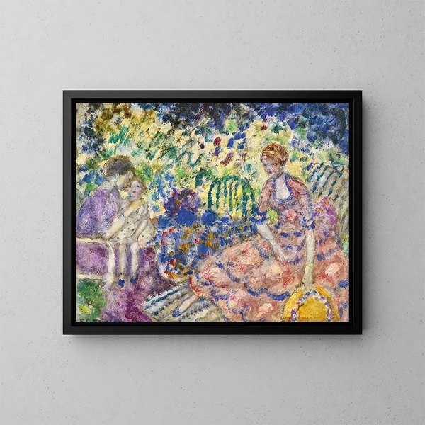 Klein ontbijt in de tuin - Frederick Carl Frieseke — ingelijst kunstwerk aan de muur