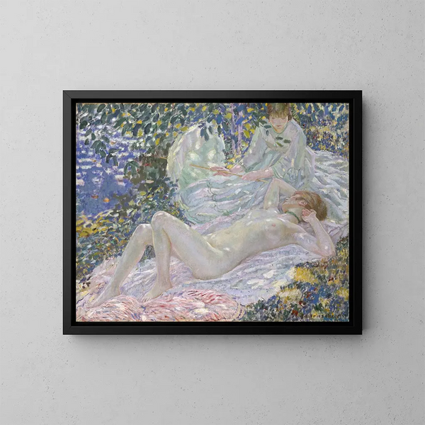 Zomer - Frederick Carl Frieseke — ingelijst kunstwerk aan de muur
