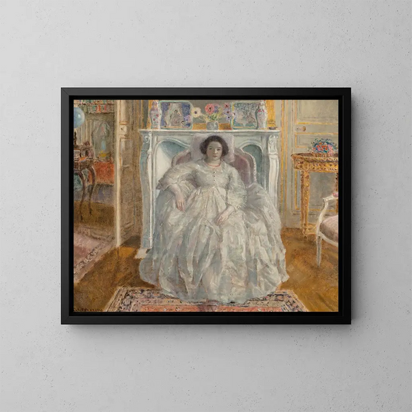 La Robe blanche - Frederick Carl Frieseke — ingelijst kunstwerk aan de muur