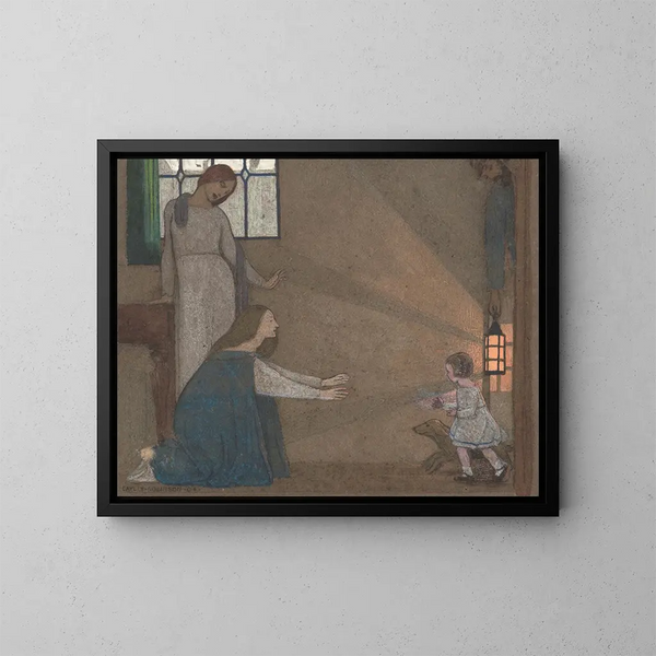 Studie voor L'Verloren kind - Frederick Cayley Robinson — ingelijst kunstwerk aan de muur