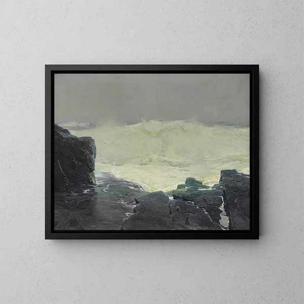 Surf en nevel, Monhegan, Maine - Frederick Judd Waugh — ingelijst kunstwerk aan de muur