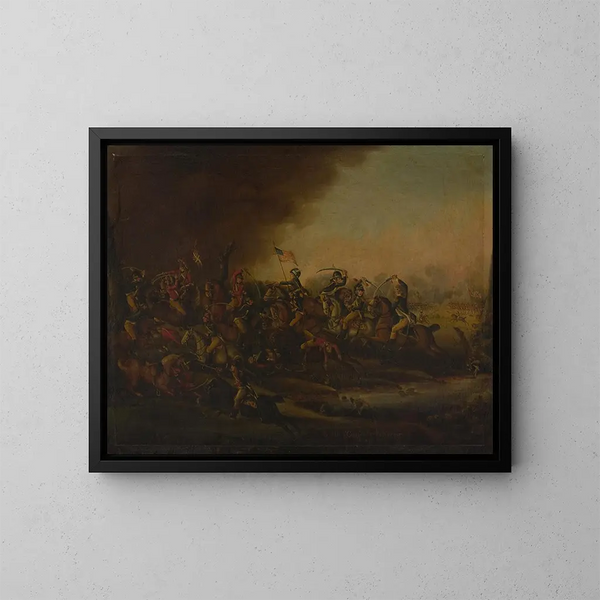 Slag bij Cowpens - Frederick Kemmelmeyer — ingelijst kunstwerk aan de muur