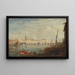 The Monument and the London Bridge - Frederick Nash — framed artwork on a wall
