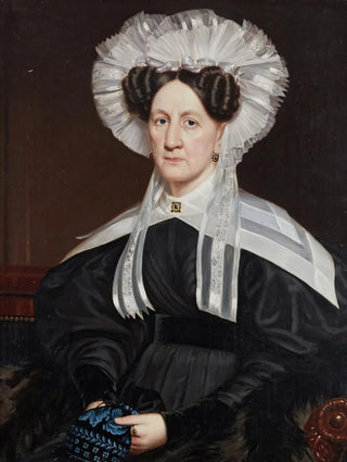 Frederick Randolph Spencer - Portrait of a Lady in a Lace Cap said to be a Wife of a Sea Captain.webp
