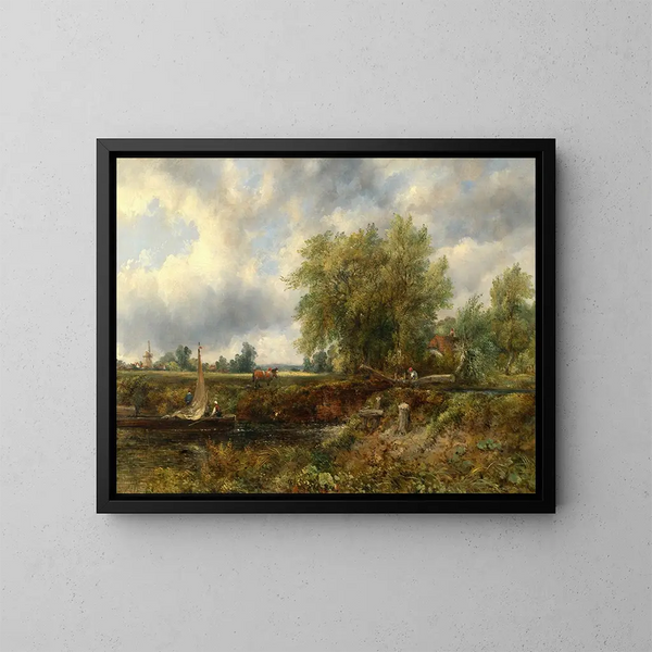 Een slot op de Stour - Frederick Waters Watts — ingelijst kunstwerk aan de muur