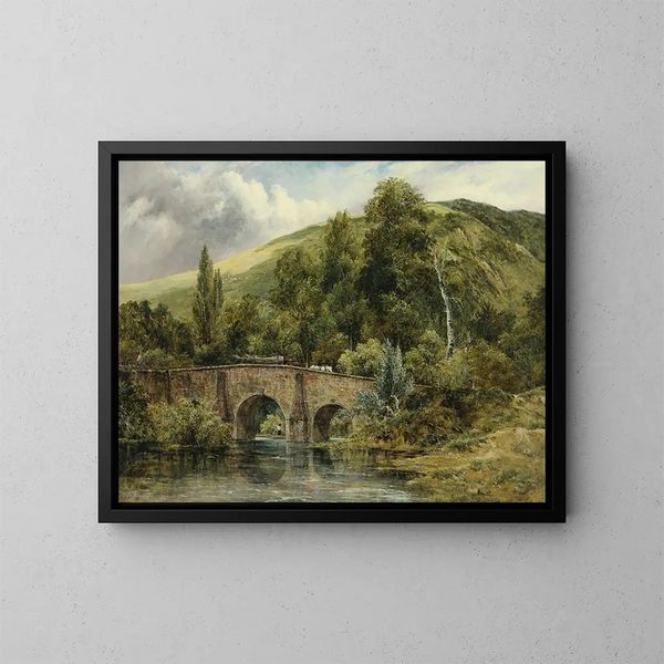 De brug van Fingle over de rivier Teign, Oost-Devon - Frederick Waters Watts — ingelijst kunstwerk aan de muur