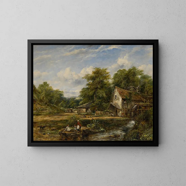 Het watermolen - Frederick Waters Watts — ingelijst kunstwerk aan de muur