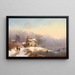 Village Scene near an Icy River - Frederik Marinus Kruseman — framed artwork on a wall