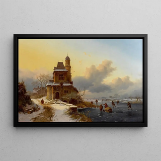 Frederik Marinus Kruseman - Winter Landscape with Skaters.webp