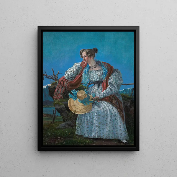 Frederik Sdring - Young Woman Sitting in a Norwegian Landscape.webp