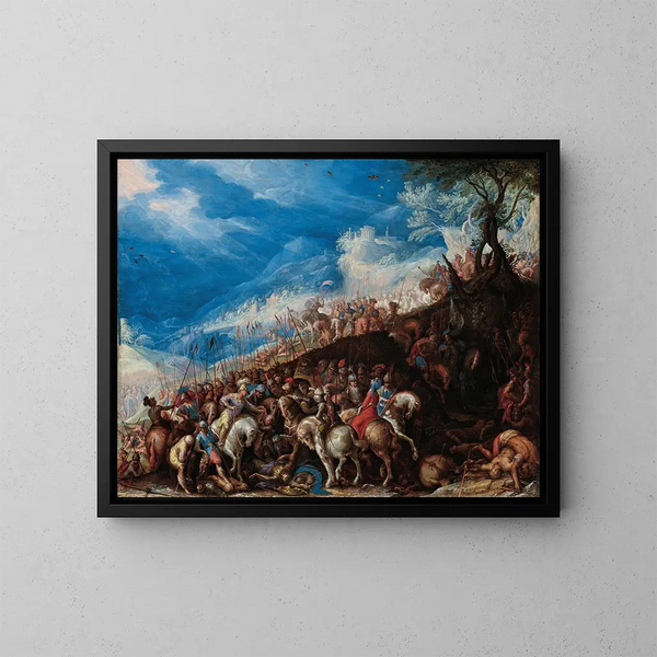 De Slag bij Issus of misschien van Ipse - Frederik van Valckenborch — ingelijst kunstwerk aan de muur