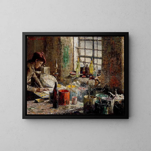L'Atelier du peintre - Fredrik Kolstø — ingelijst kunstwerk aan de muur