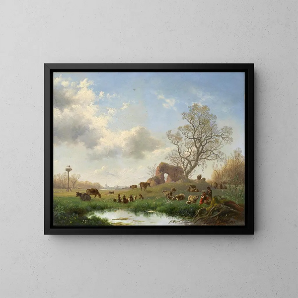 April - Fredrik Marinus Kruseman — ingelijst kunstwerk aan de muur