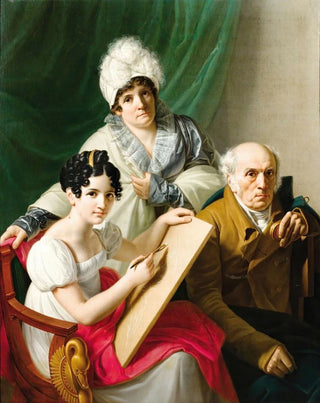 French School - A Young Artist Drawing Her Father.webp
