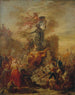 van de Allegorie van Vrijheid op de ruïnes van de Bastille - Franse School — weergave van het kunstwerk